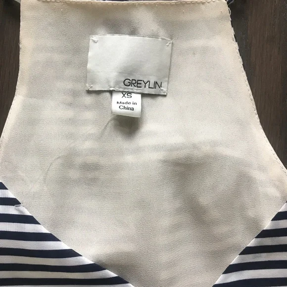 COPY - Greylin Hot Pink & Striped Dress XS - Picture 4 of 5